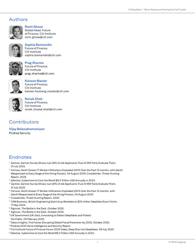 花旗集团：2025年AI深度伪造：当所见所闻不再可信（英文版）_第7页