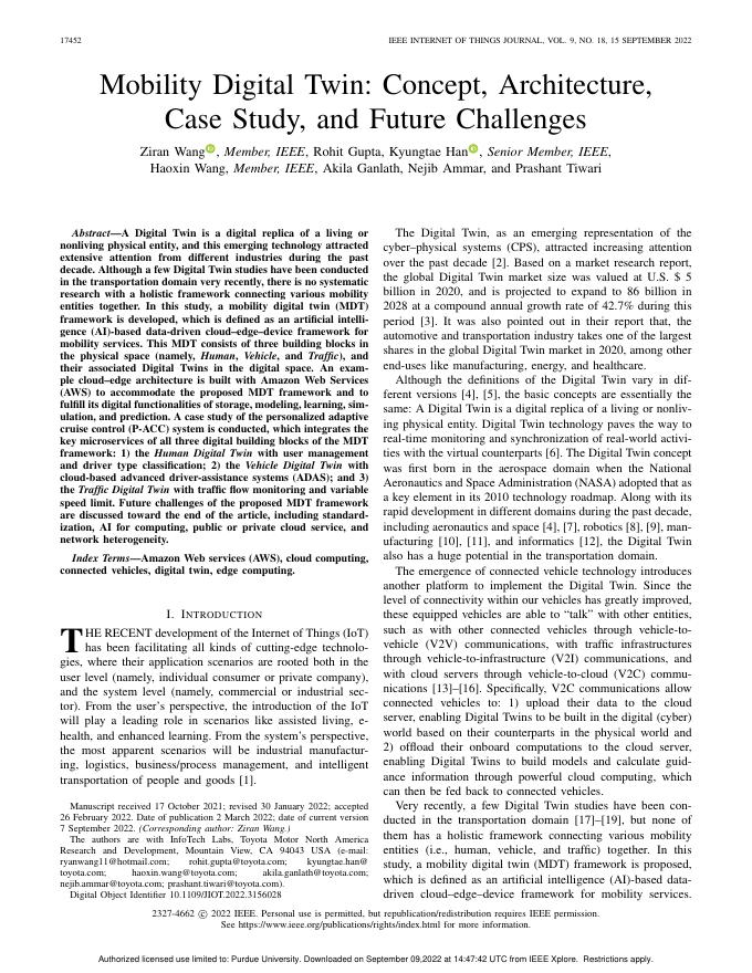 交通出行数字孪生：概念、架构、案例研究和未来挑战（英文版）_第1页