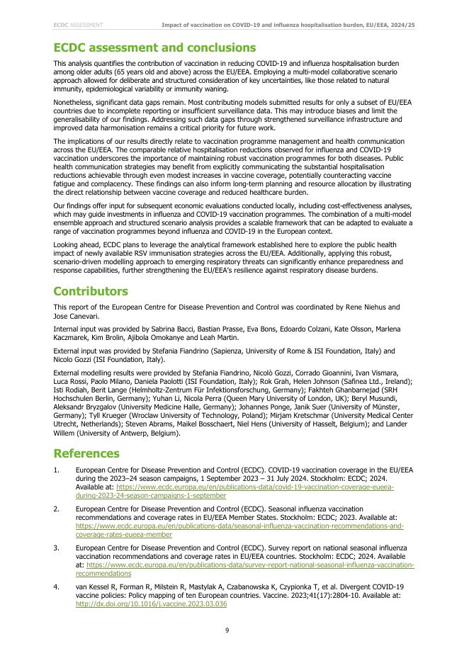 欧洲疾控中心：2024-25年欧盟/欧洲经济区老年人COVID-19和流感住院负担的疫苗接种影响的量化多模型（英文版）_第9页