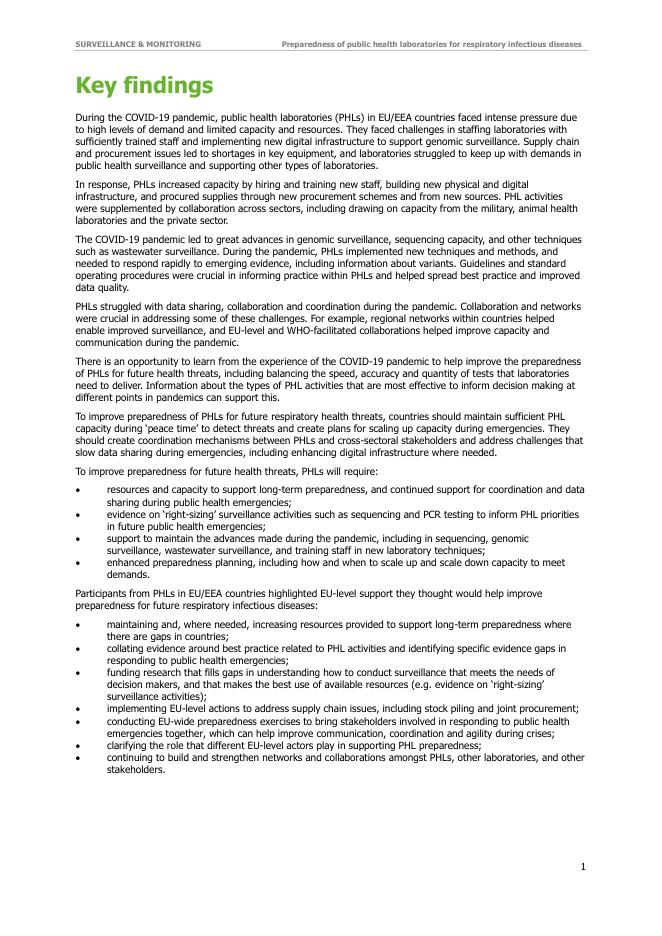 欧洲疾控中心：2025年呼吸道传染病公共卫生实验室的准备情况-从COVID-19大流行中吸取的教训的欧盟/欧洲经济区国家视角报告（英文版）_第6页