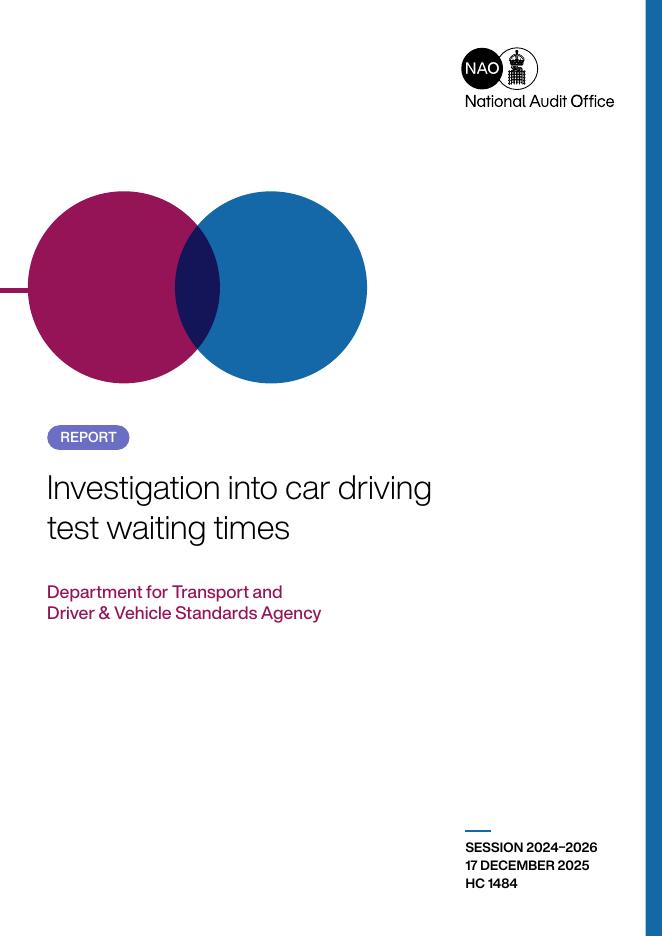 英国国家审计署：2025年对汽车驾驶考试等待时间的调查报告（英文版）海报