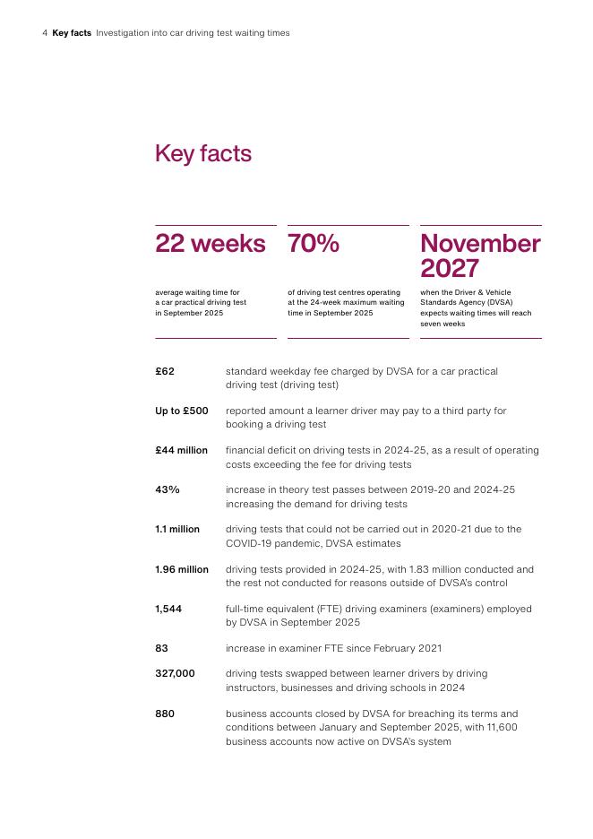 英国国家审计署：2025年对汽车驾驶考试等待时间的调查报告（英文版）_第6页