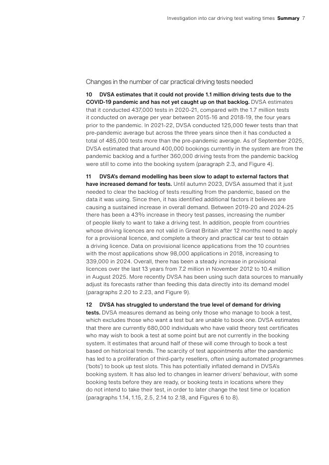 英国国家审计署：2025年对汽车驾驶考试等待时间的调查报告（英文版）_第9页