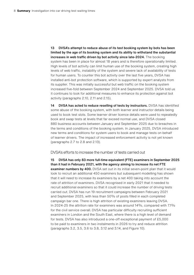 英国国家审计署：2025年对汽车驾驶考试等待时间的调查报告（英文版）_第10页