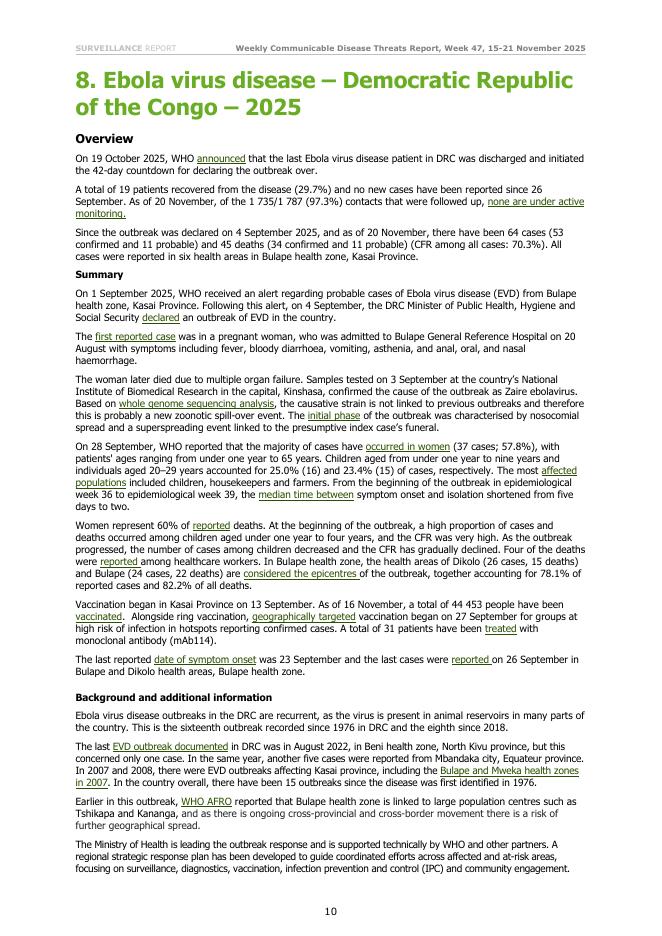 欧洲疾控中心：传染病威胁报告（2025年11月15日至21日，第47周）（英文版）_第10页