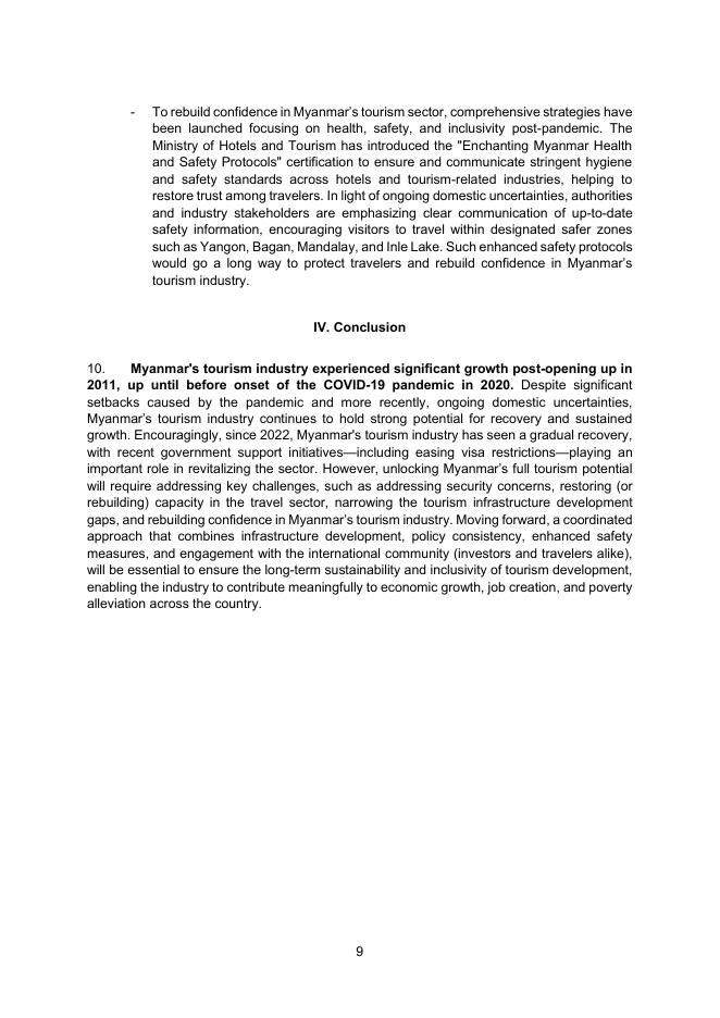 AMRO：2025年缅甸旅游业：近期发展、前景及未来挑战报告（英文版）_第9页