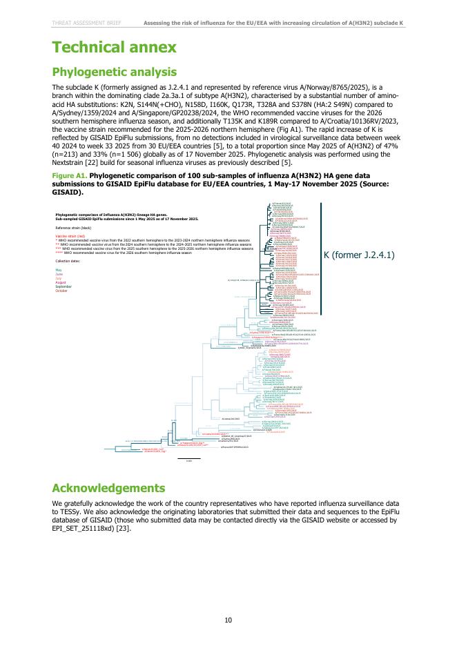 欧洲疾控中心：2025年评估欧盟/欧洲经济区流感风险，在A（H3N2）亚型K的传播增加的背景下报告（英文版）_第10页