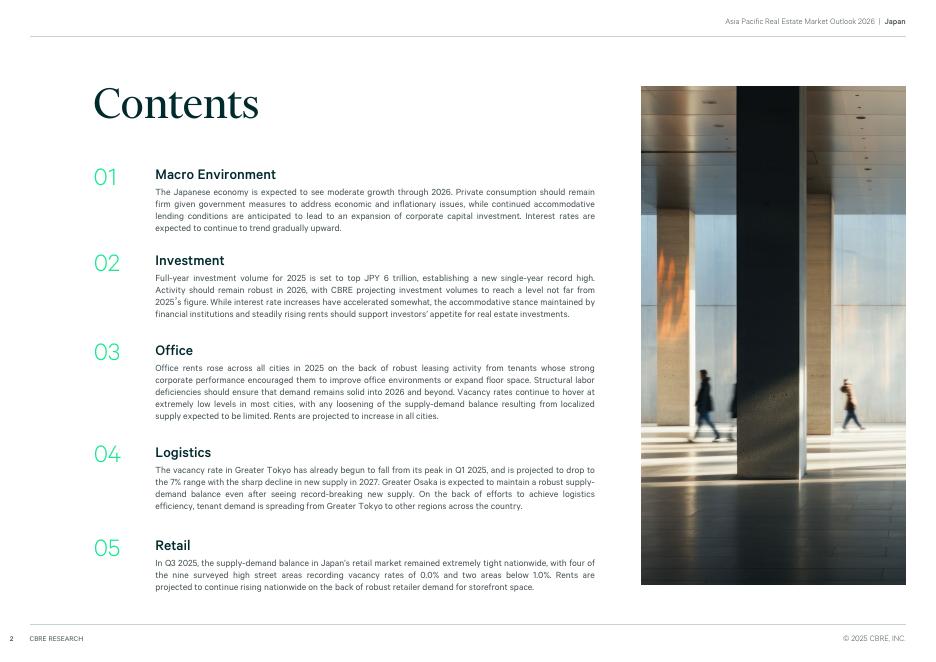 世邦魏理仕CBRE：2026年日本房地产市场展望报告（英文版）_第2页