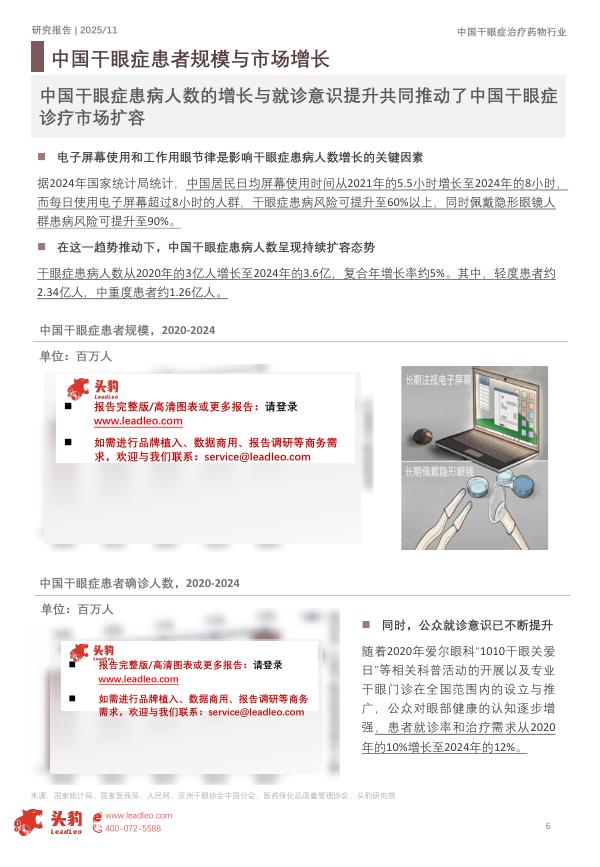 头豹研究院：2025年中国干眼症治疗药物市场洞察报告：3.6亿人的用药变革，恒瑞、远大推动干眼症从“缓解”迈向“精准”_第6页