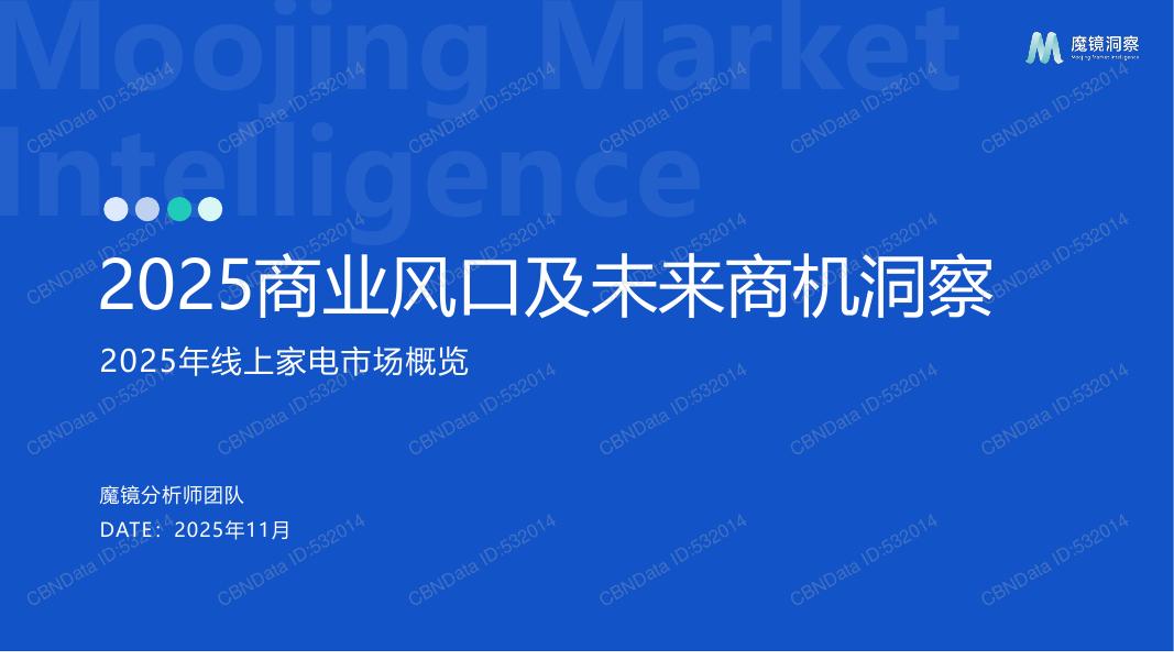魔镜洞察：2025年商业风口及未来商机洞察报告-线上家电市场概览海报