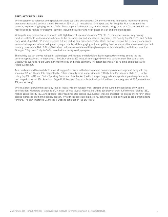 ACSI：2025年美国零售与消费者物流满意度报告（英文版）_第6页