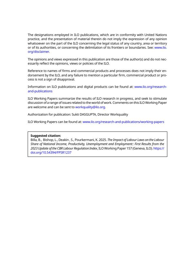国际劳工组织（ILO）：劳动法律对国民收入中劳动份额、生产力、失业和就业的影响：2023年更新版的CBR劳动规制指数的初步结果（英文版）_第3页