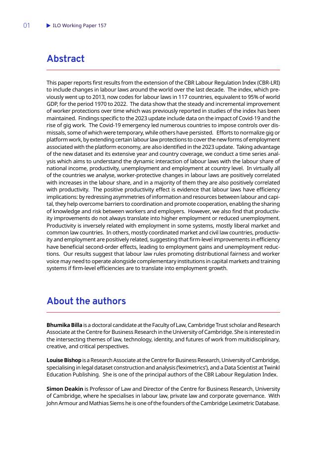 国际劳工组织（ILO）：劳动法律对国民收入中劳动份额、生产力、失业和就业的影响：2023年更新版的CBR劳动规制指数的初步结果（英文版）_第4页