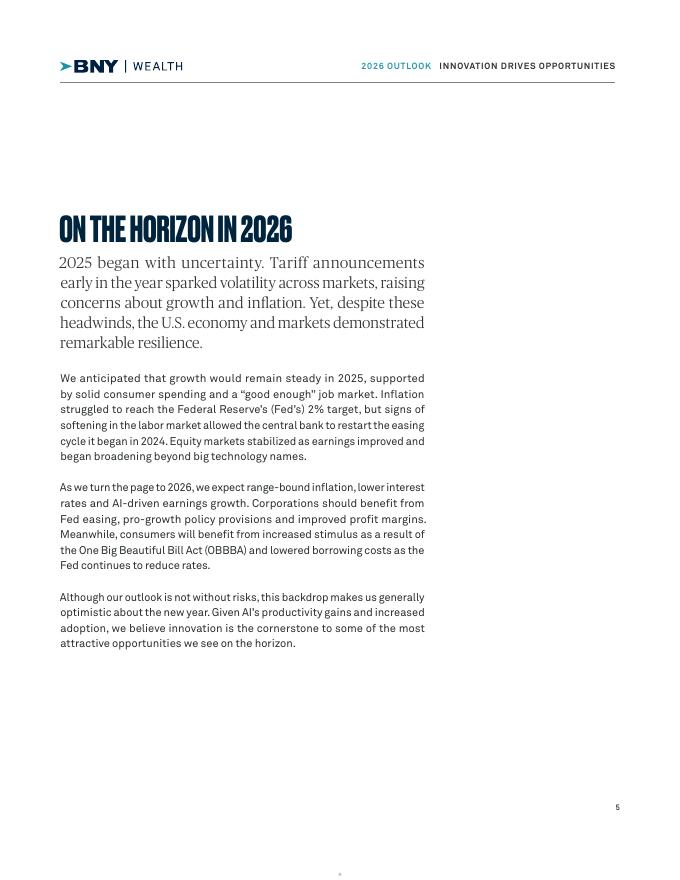 BNY Mellon纽约梅隆银行：2026年全球经济与投资展望报告：创新驱动机遇（英文版）_第5页