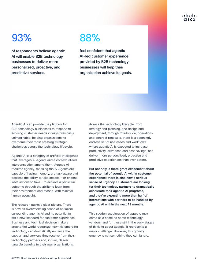 CISCO：2025年奔向代理式未来：代理式AI将如何变革客户体验报告（英文版）_第7页