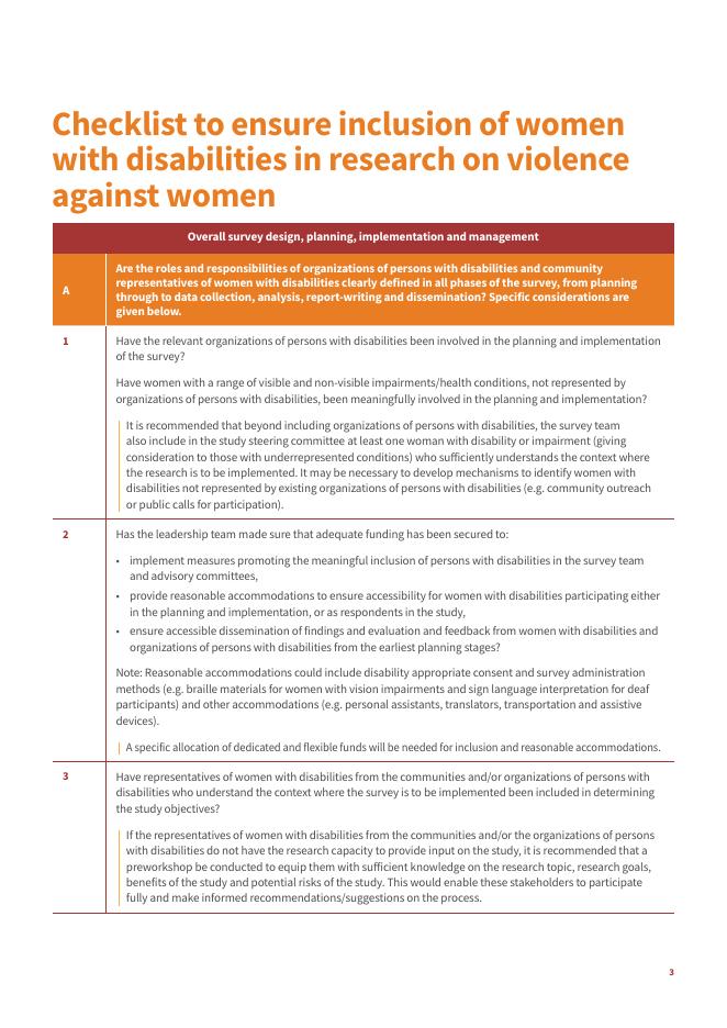 WHO世界卫生组织：2025年支持残障女性参与女性暴力研究的清单报告（英文版）_第9页