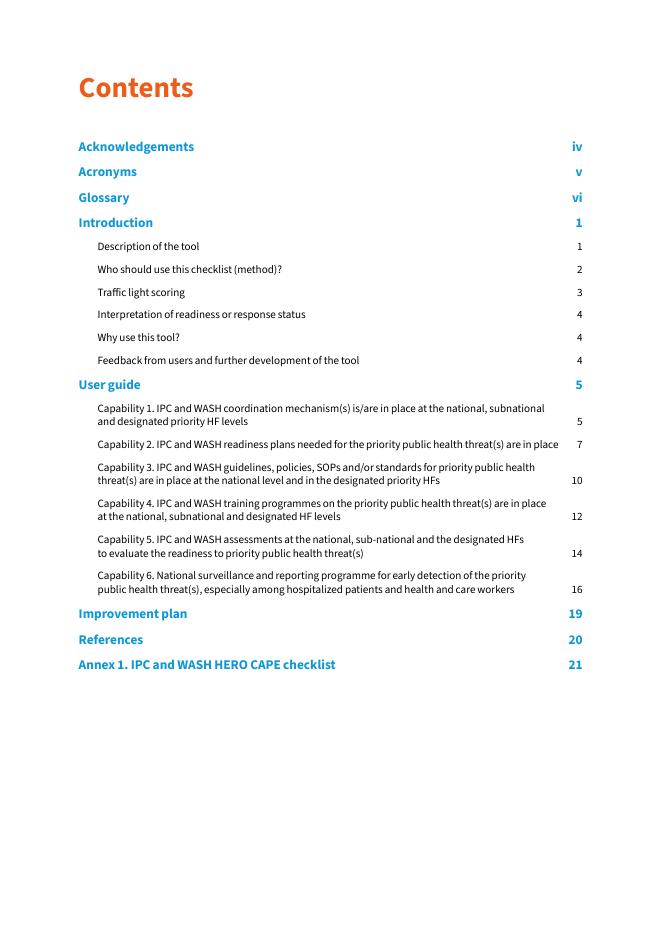 WHO世界卫生组织：2025年感染预防与控制及健康紧急情况下的水、卫生设施与卫生应对行动能力报告：用户指南和检查清单（英文版）_第4页