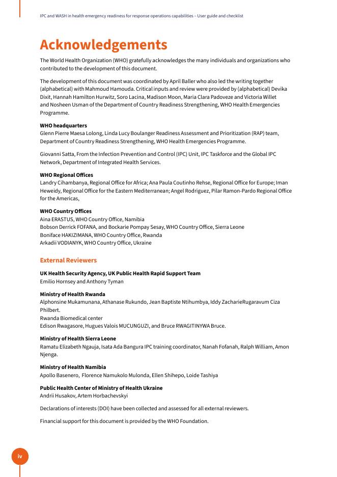 WHO世界卫生组织：2025年感染预防与控制及健康紧急情况下的水、卫生设施与卫生应对行动能力报告：用户指南和检查清单（英文版）_第5页