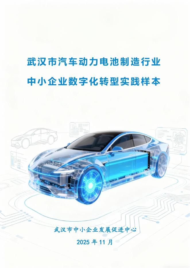 武汉市中小企业发展促进中心：2025武汉市汽车动力电池行业中小企业数字化转型实践样本_第1页