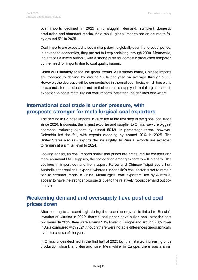 IEA国际能源署：2025年度全球煤炭市场报告-至2030年的分析与预测（英文版）_第10页