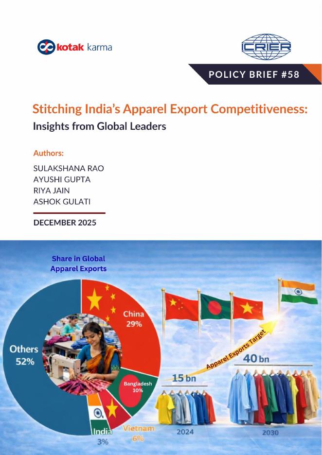 印度国际经济关系研究理事会（ICRIER）：2025年缝制印度的服装出口竞争力：来自全球领导者的见解报告（英文版）海报