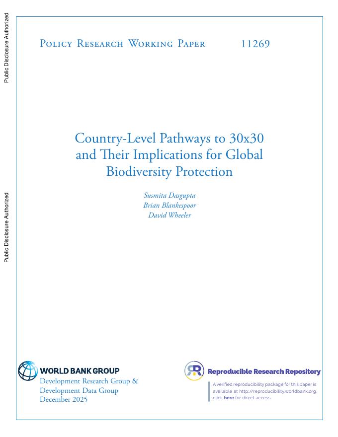 世界银行：国家层面的30x30路径及其对全球生物多样性保护的影响（英文版）