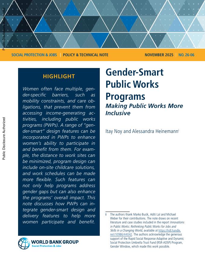 世界银行：2025年性别智能公共工程项目：使公共工程更具包容性报告（英文版）海报
