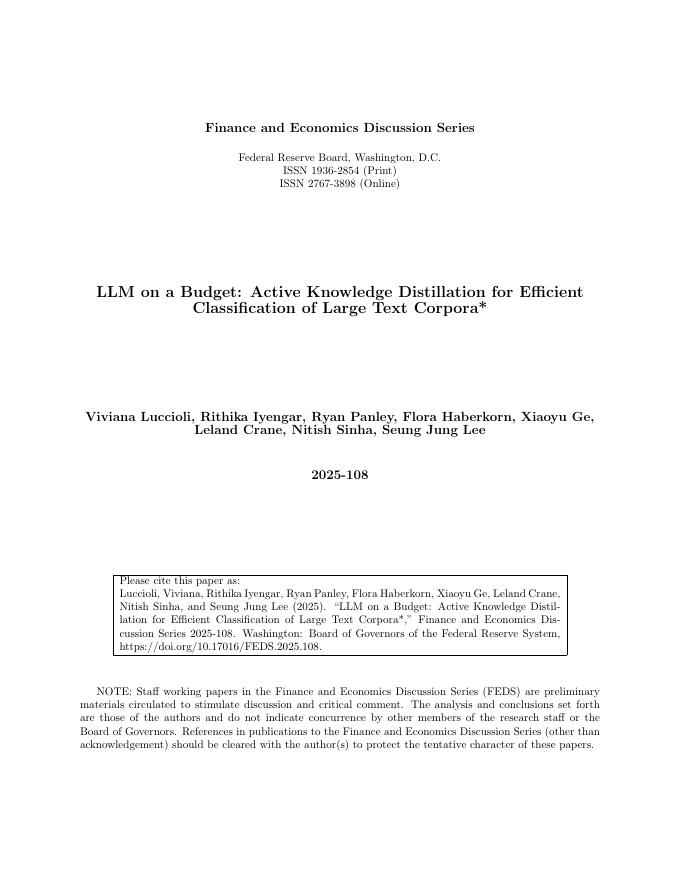 美联储：预算法学硕士：主动知识提炼，高效分类大型文本语料库（英文版）