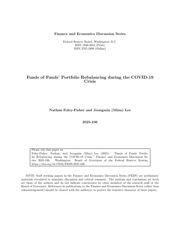 美联储：新冠肺炎危机期间基金投资组合再平衡中的基金（英文版）