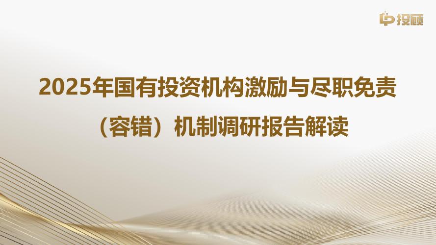 LP投顾：2025年国有投资机构激励与尽职免责（容错）机制调研报告（简版）海报