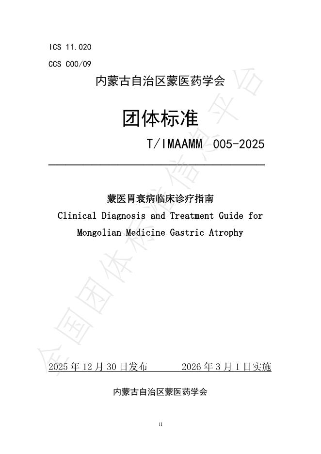 T/IMAAMM 005-2025 蒙医胃衰病临床诊疗指南