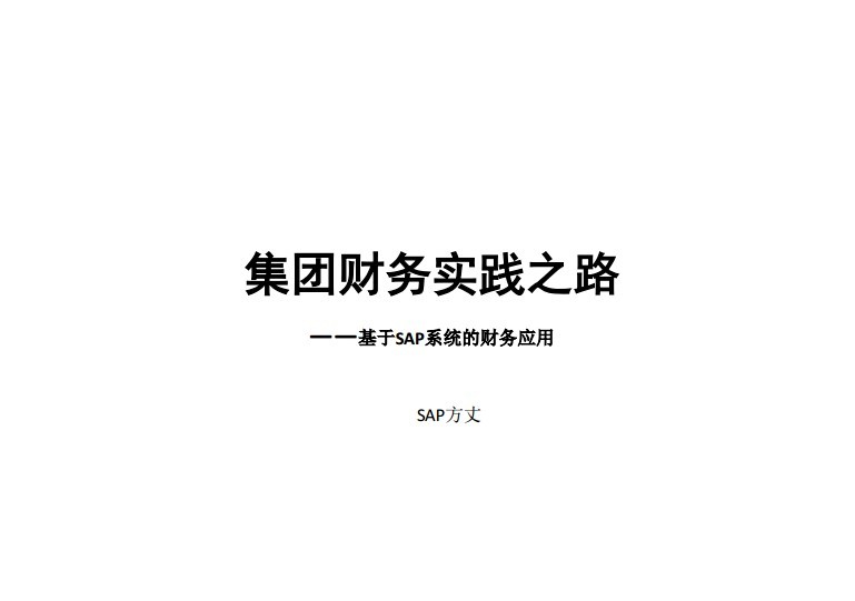 SAP财务管理SAP方丈版