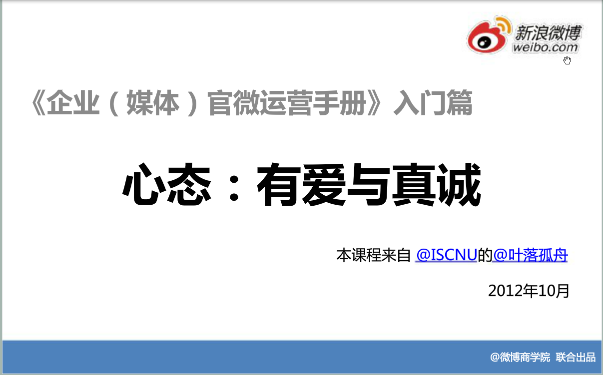 新浪微博：运营基础方法—官微运营手册-<em>入门</em>篇 海报