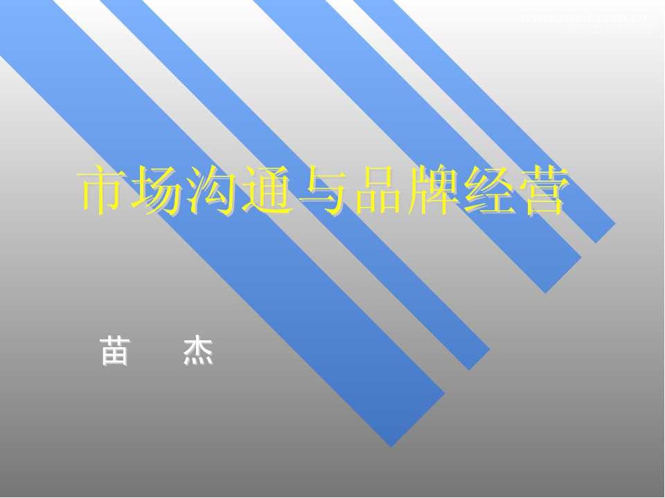 苗杰：市场沟通与品牌经营
