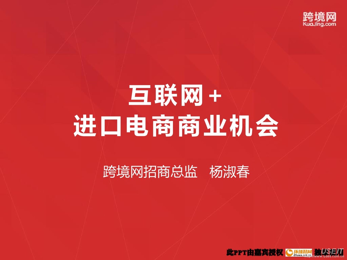 杨淑春：互联网+ 进口电商商业机会