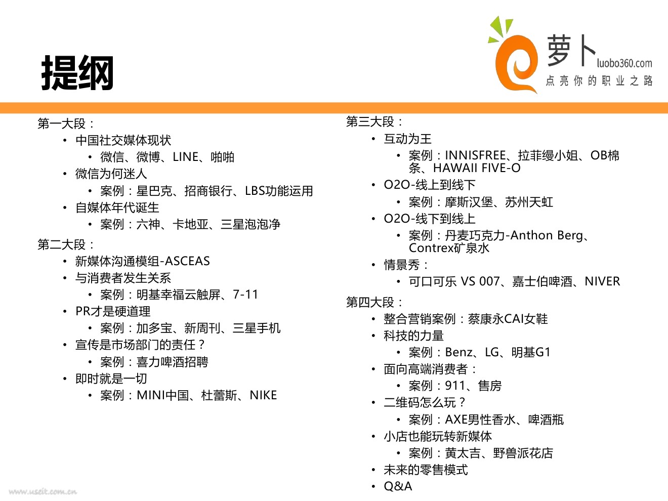 萝卜网：新媒体营销课件案例