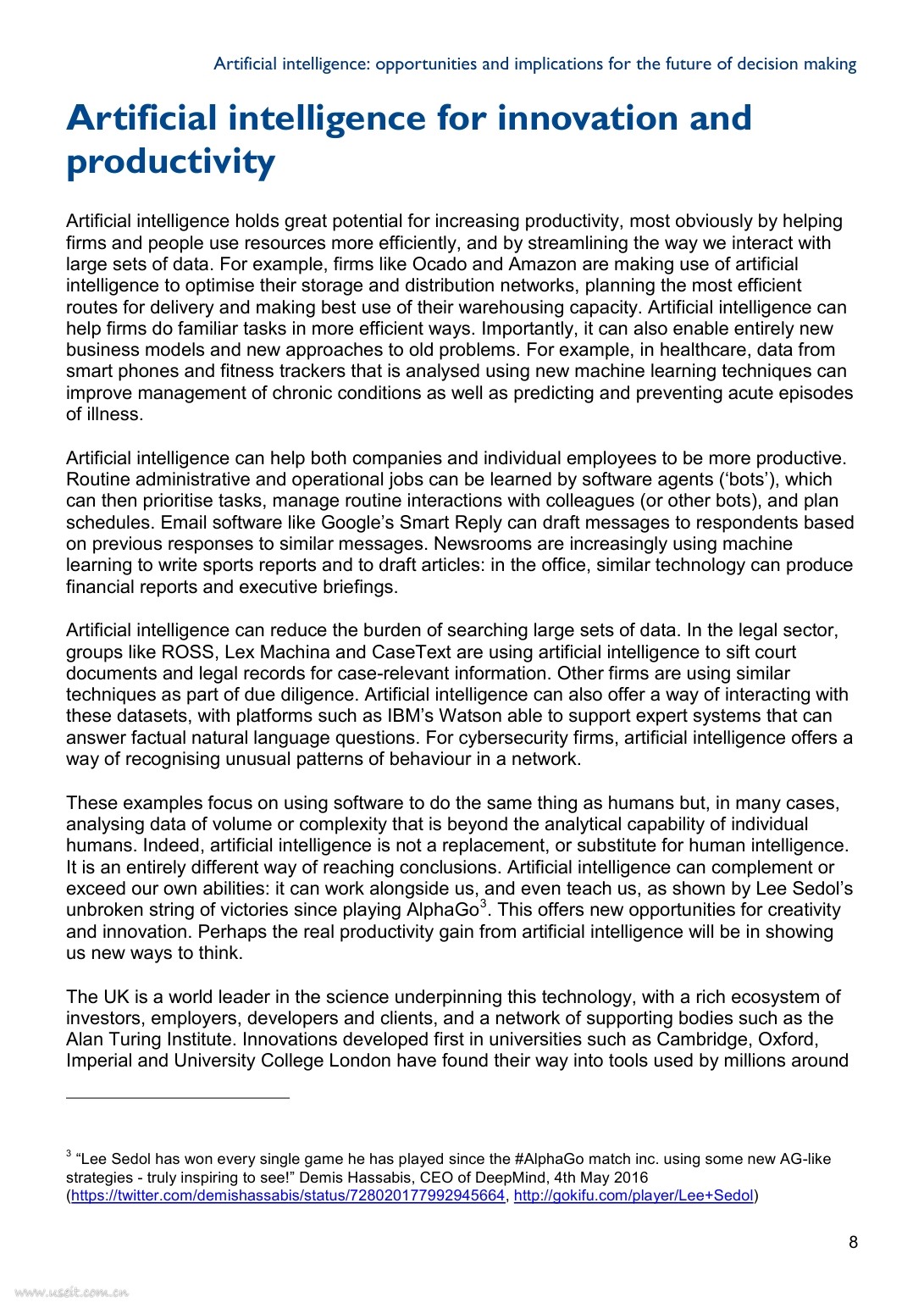 英国：人工智能，未来决策制定的机遇与影响（英文版）_第8页