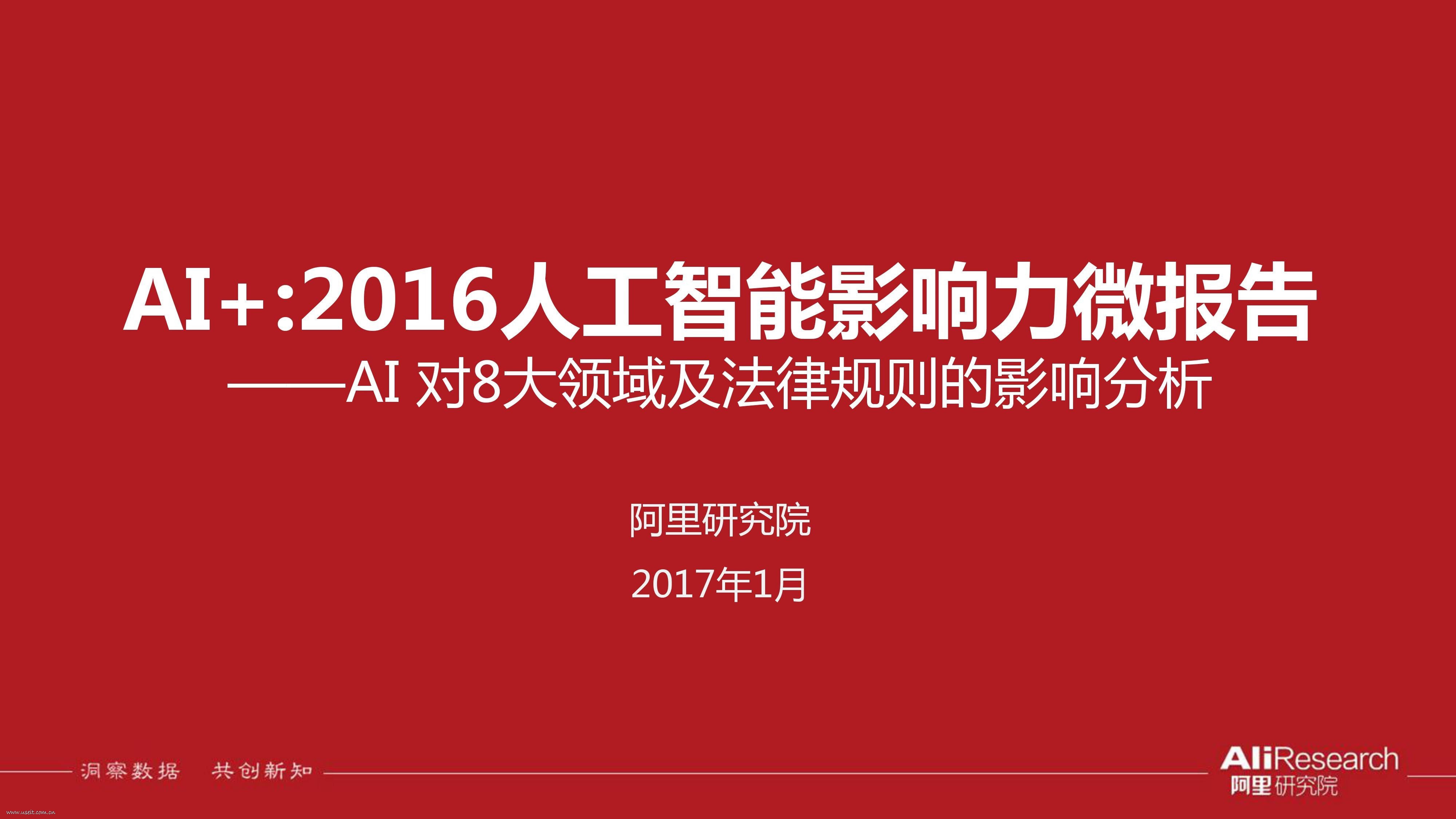 阿里研究院：“AI+”时代，人工智能影响力微报告 海报