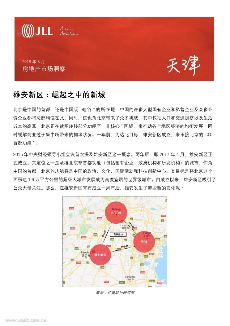 仲量联行：雄安新区--崛起之中的新城