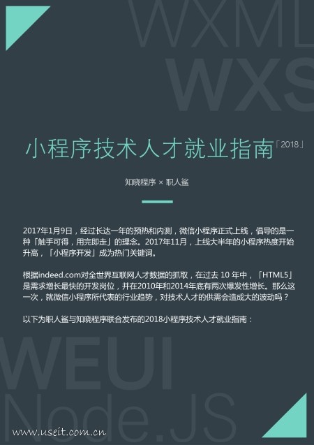 知晓程序&职人鲨：2018小程序技术人才发展报告