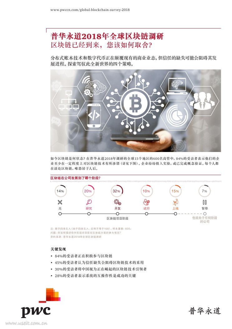 普华永道：2018年全球区块链调研
