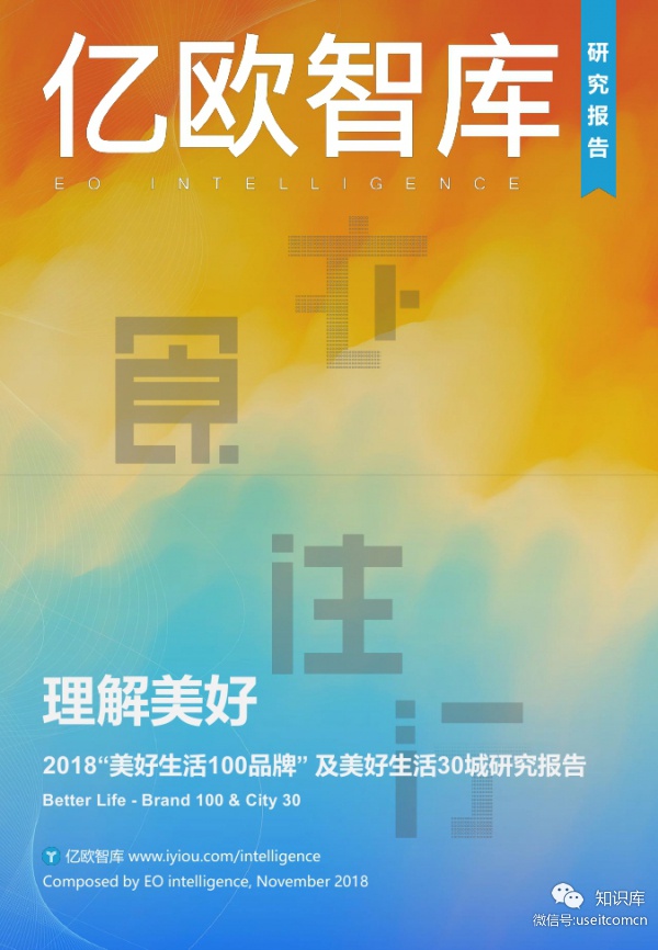亿欧智库：2018中国美好生活100品牌及美好30城研究报告