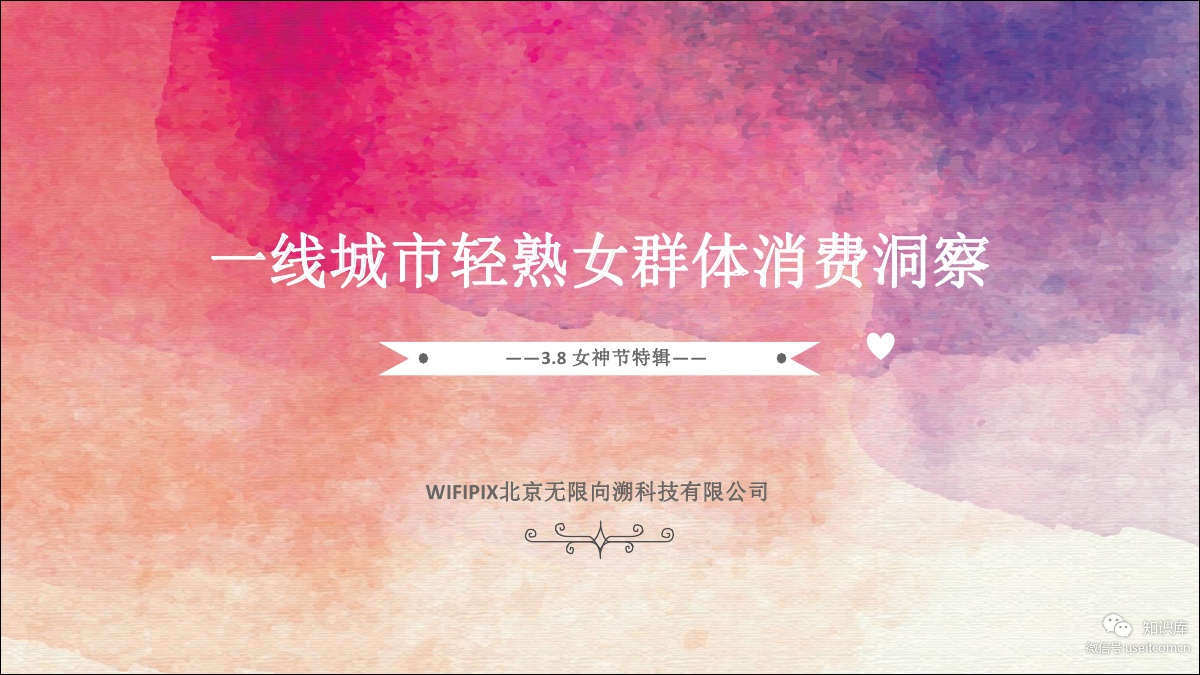 WIFIPIX：一线城市轻熟女群体消费洞察