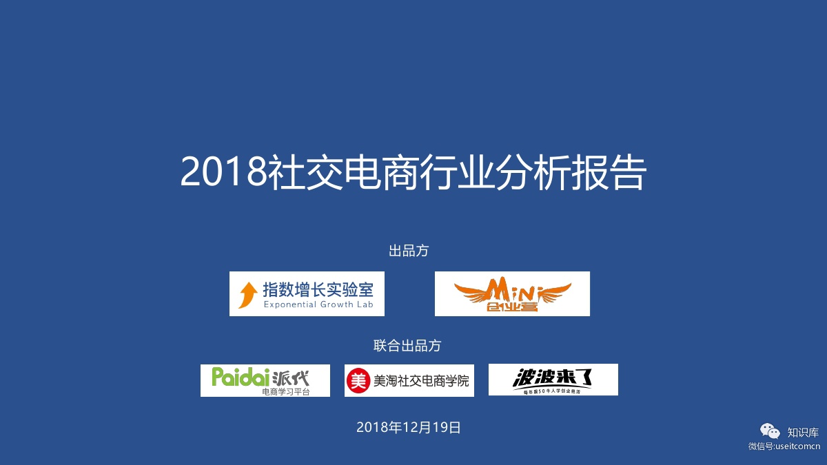 指数增长实验室：2018社交电商行业分析报告