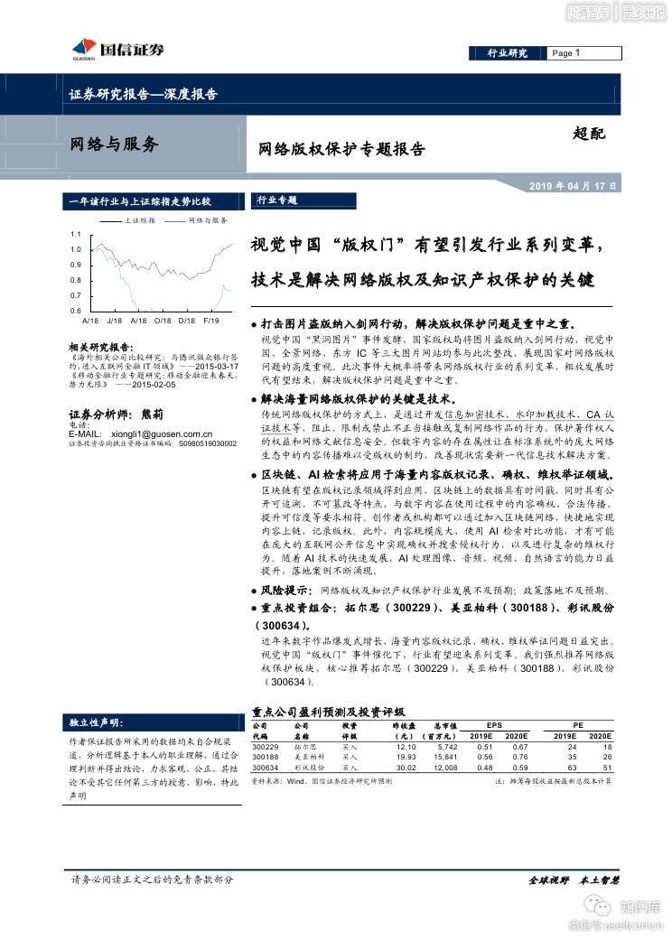国信证券：网络版权保护专题报告--视觉中国版权门