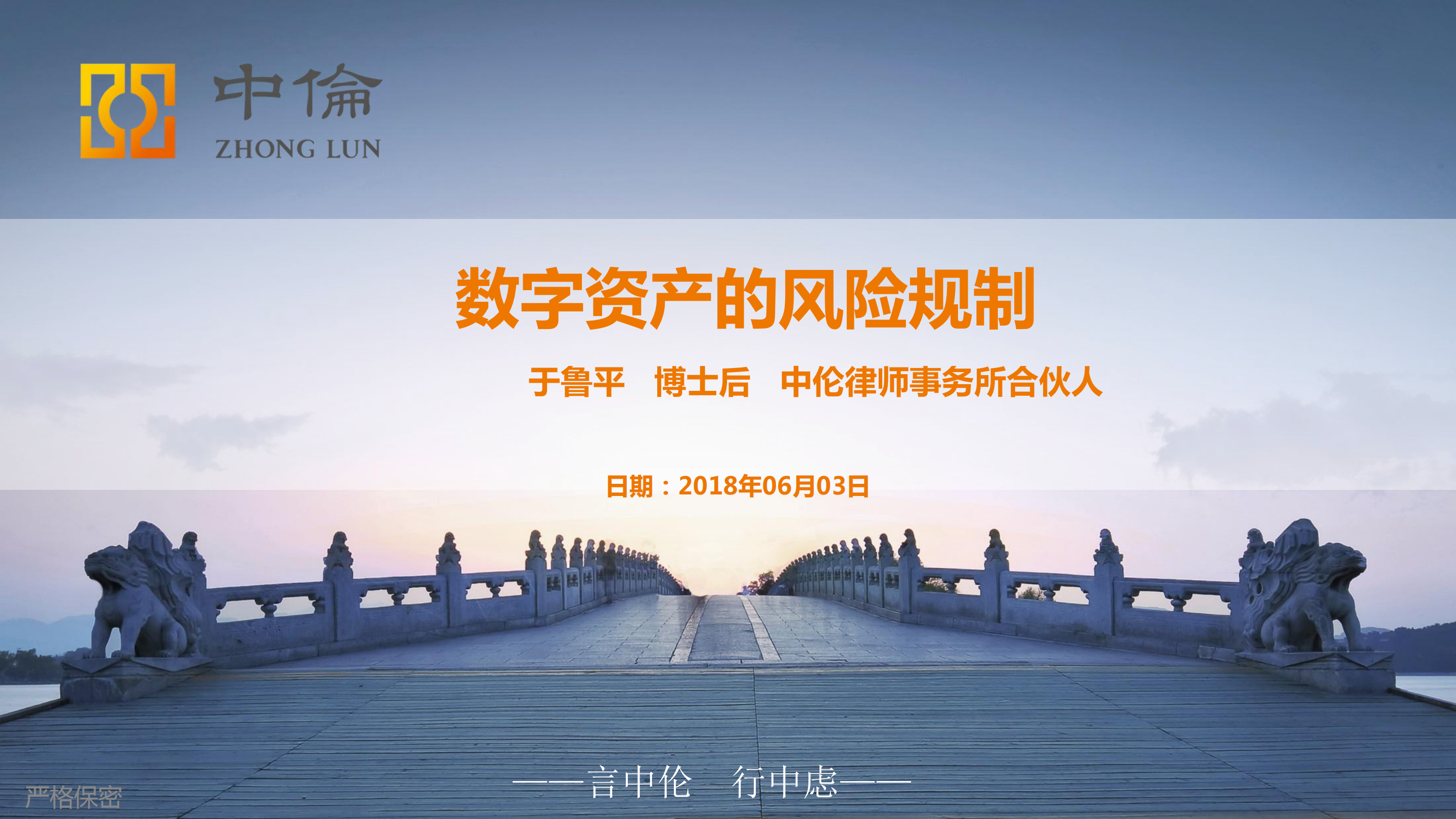 于鲁平：数字资产的风险规制