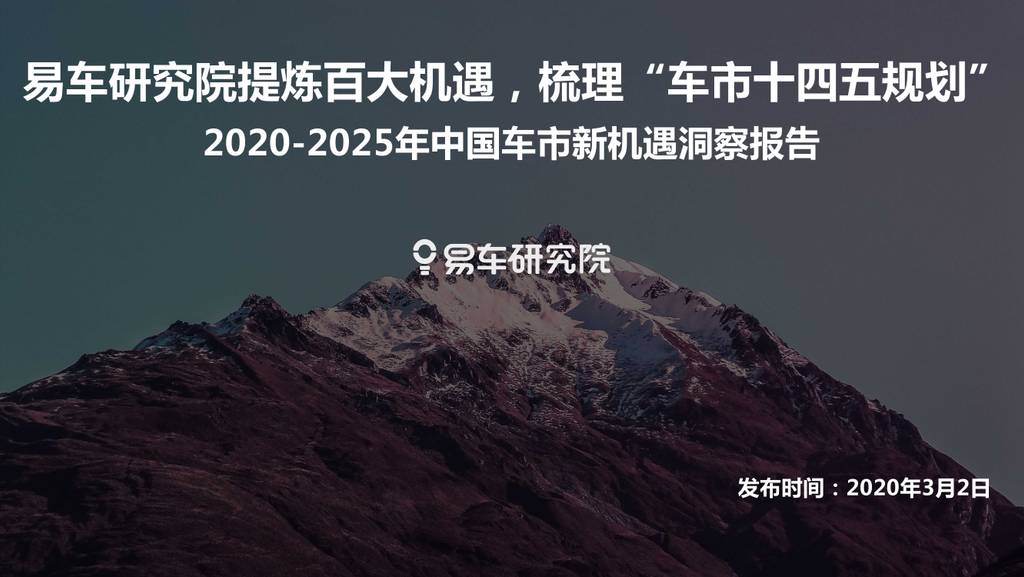 易车研究院：2020—2025年中国车市新机遇洞察报告