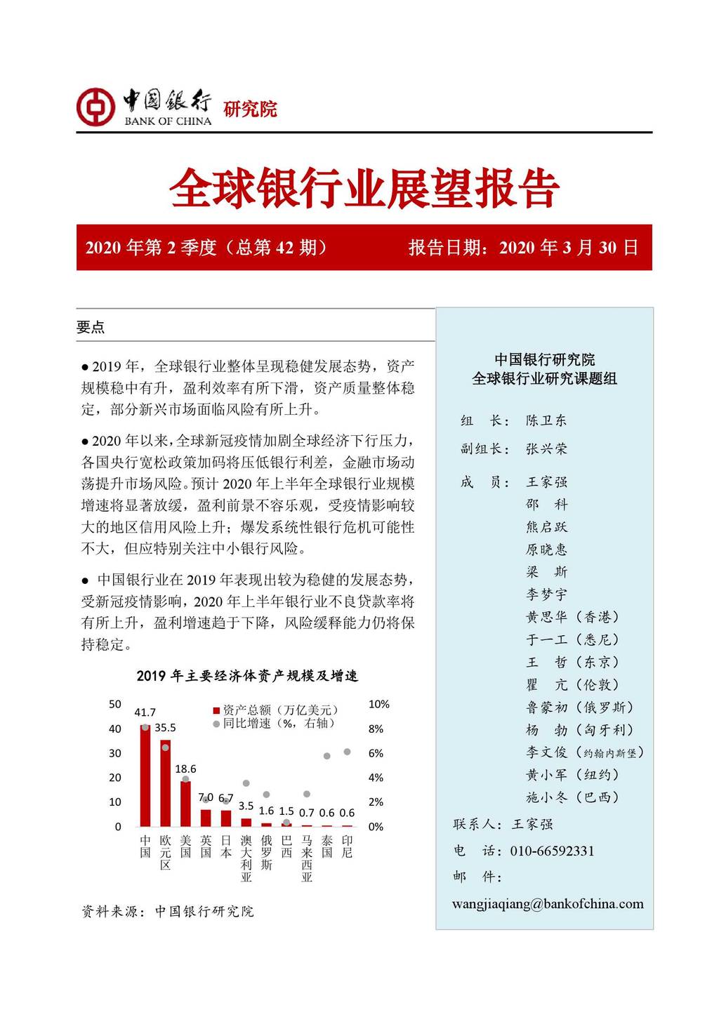 中国银行：2020年第2季度全球银行业展望报告（总第42期）