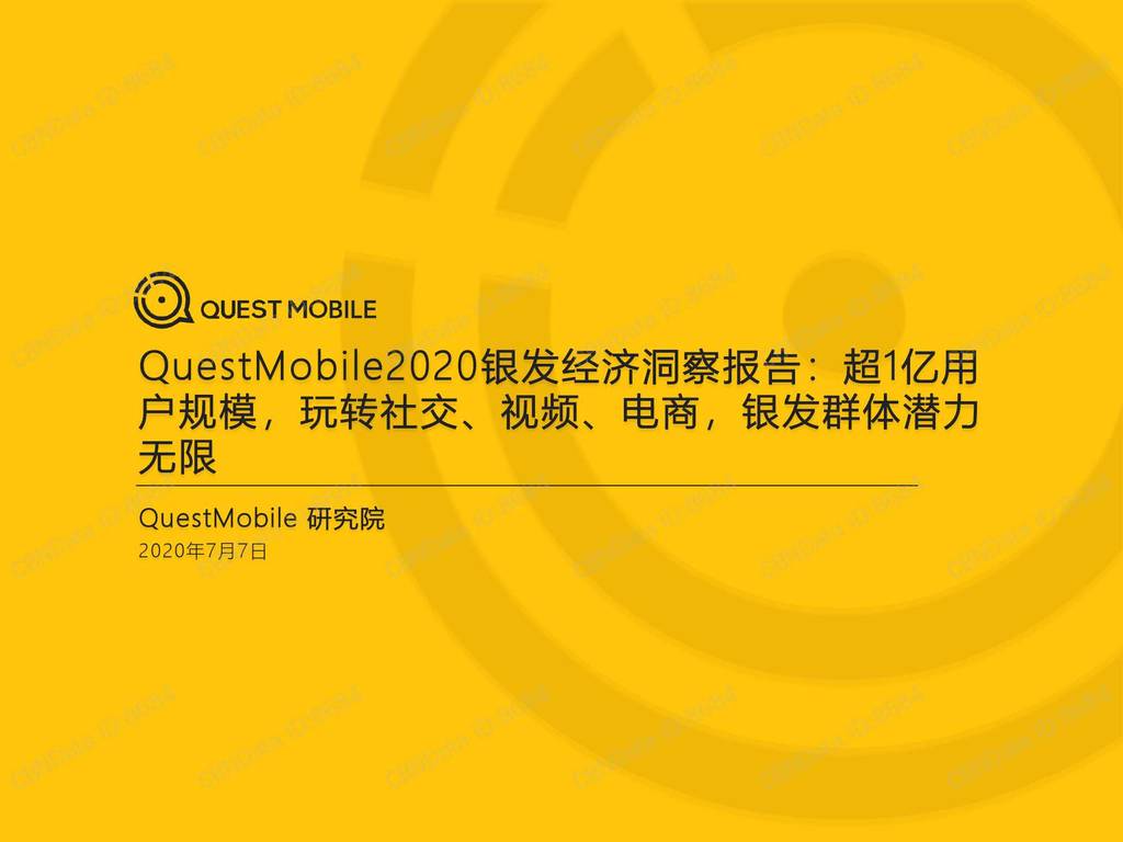 QuestMobile：2020银发经济洞察报告