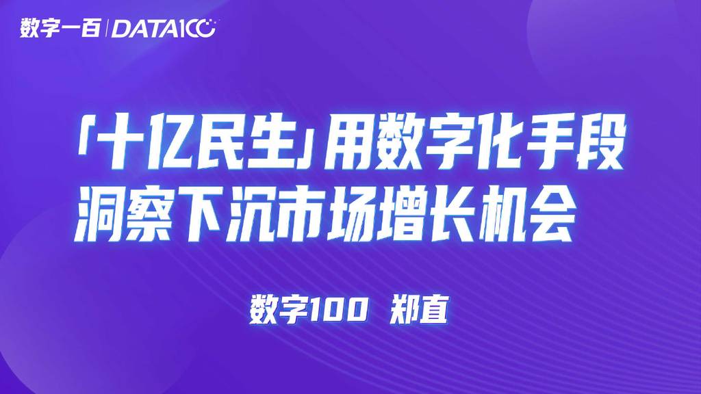 数字100：十亿民生—下沉市场增长机会洞察